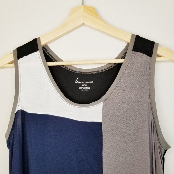 Lane Bryant PLUS Color Block Sleeveless Blouse - Picture 2 of 11